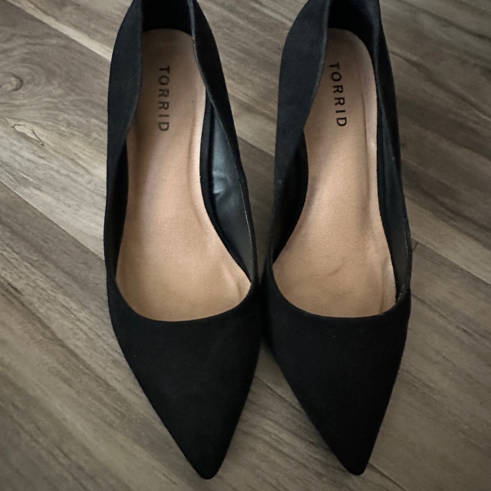 Torrid Black Heels Elegant Suede Design